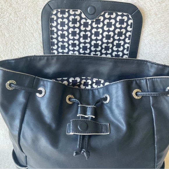 Vera Bradley Faux Leather Black Drawstring Backpack - Picture 5 of 12